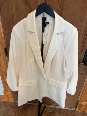 Lane Bryant Size 18 Cream Women's Tailored Blazer